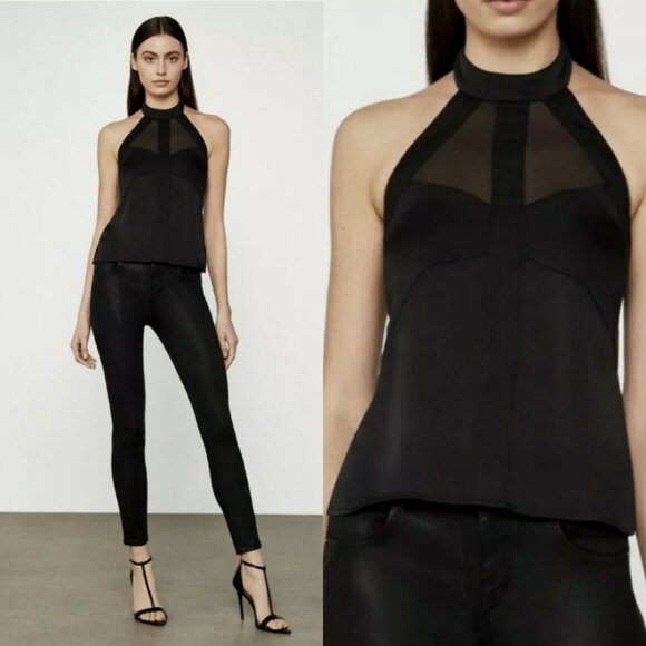 BCBG MAXAZRIA Satin Halter Top - Picture 2 of 3